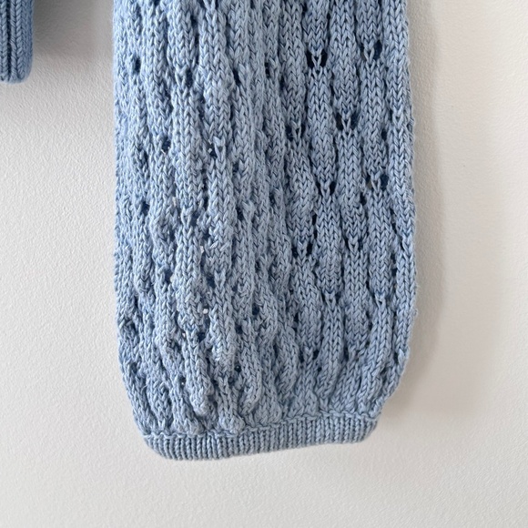 Reformation 100% Linen Blue Rose Pointelle Sweater - Picture 14 of 16